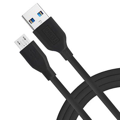 Tizum Usb to Micro 2A Fast Charging Cable for Android Phones, Laptops, Printers, Silver Plated Connectors, Data Sync & 2A Fast Charging Cable, 480Mbps Data Sync, 1m, (Black)