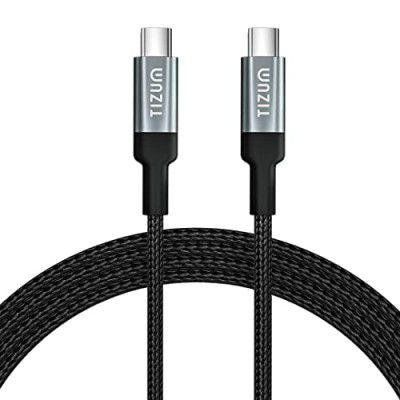 Tizum USB Type C to Type C 5A (100W) Braided Sync & Fast Charging Cable (1.2M)