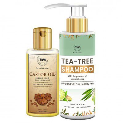 TNW-The Natural Wash Tea Tree Shampoo and Castor Oil for Dandruff-Free Healthy Hair