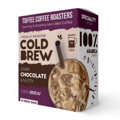 Toffee Coffee Roasters | Cold Brew Dark Chocolate and Nutty Roasted Coffee Bags | Easy Brew Coffee | Pack of 3 Bags | 100% Arabica Coffee | Makes 12 Cups of Coffee |