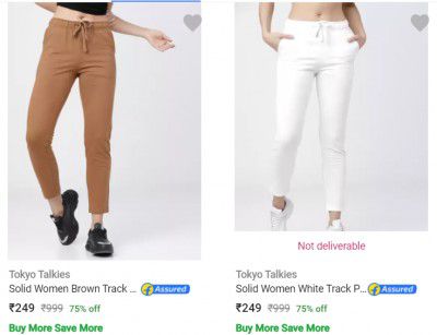 Tokyo Talkies Womens Track Pants @ 75% oFF