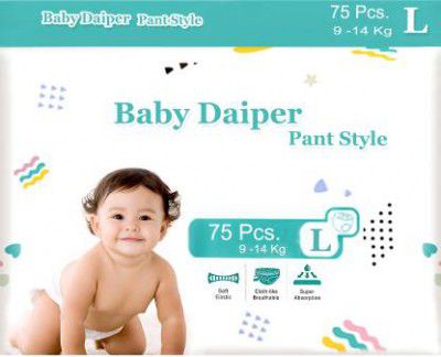 TOOBIL New Technology Baby Diper pant Style, Loose Type, Large 9-14 KG (75 PCS) - L