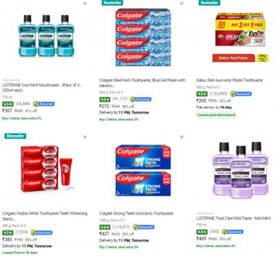 Flipkart : TOOTHPASTE @ 30% 60% OFF