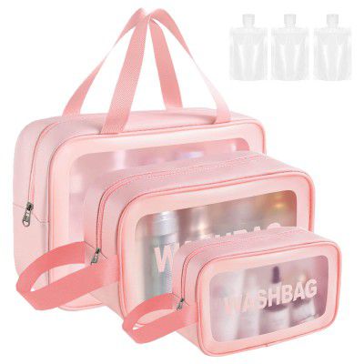 TouYinger Makeup Bag Cosmetic Bag, Pink, Toiletry Bag