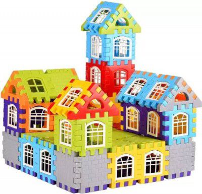 toyden Happy Home House Building Blocks with Attractive Window and Smooth Rounded Edges (Multicolor)