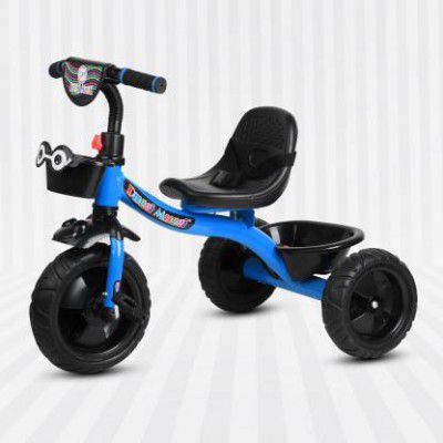 TOYSHOPPEE Tricycle with Basket,Seat Belt,Rubber Tyre Comfortable Tricycle Kiddo for 2,3,4,5 Years Baby Kids Tricycle  (Blue)