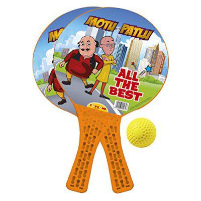 Toyzone Plastic Racket Set, Multicolour, above 3 years, pack of 2 Rackets, 2 Rubber Balls