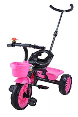 Toyzoy Maple Kids|Baby Trike|Tricycle with Parental Handle for Kids|Boys|Girls Age Group 2 to 5 Years, TZ-525 (Pink)