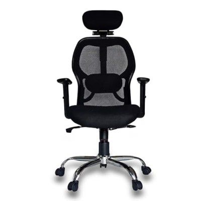 Trade Craft High Back Mesh Ergonomic Office Chair for Work from Home with Adjustable Headrest Study with Adjustment Armrest & Height Heavy Duty Metal Base with Push Back Tilt Feature