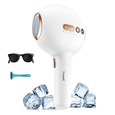 Tranquil Premium Sapphire Cooling IPL Laser Hair Removal Machine for Women and Men, Unlimited Flashes, 640nm?1200nm Wavelength, 5J/cm2 Energy Professional Permanent Painless Hair Remover Device for Fu