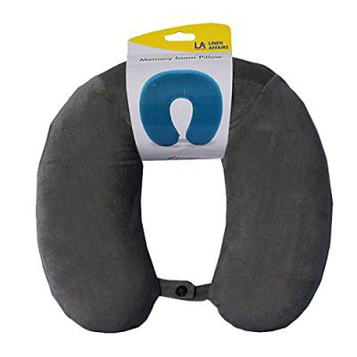 Travelling Neck Pillow Multipurpose | Memory Foam Travel Pillow | for Neck Pain, Sleeping, Travelling | Portable Pillow | Men & Women for Long Roadtrips and Flights Dark Grey_Classic Neck Pillow