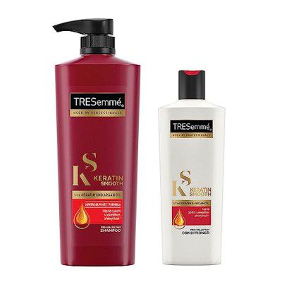 TRESemme Keratin Smooth Combo for Long Lasting Frizz control - Keratin Smooth 580ml Shampoo and Keratin Smooth 190ml Conditioner