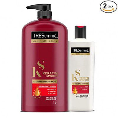 TRESemme Keratin Smooth Shampoo 1L + Conditioner 335ml | with Keratin and Argan Oil