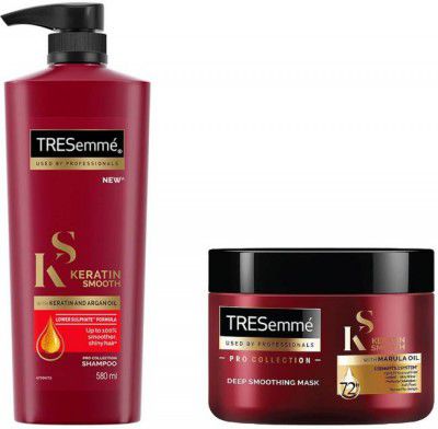 TRESemme Keratin Smooth Deep Conditioning Kit for Long Lasting Frizz control - Keratin Smooth 1L Shampoo and Keratin Smooth 300ml Mask