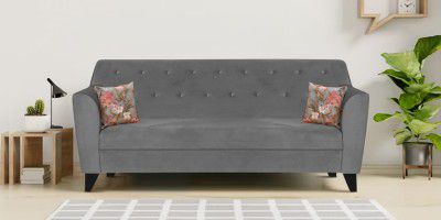 Trevi Furniture Bali Velvet 3 Seater Sofa in Grey Colour