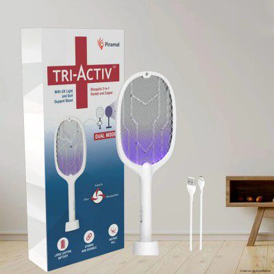 Tri-Activ Mosquito Racket | 2-in-1 Dual Mode Rechargeable Bat + Zapper with UV Light