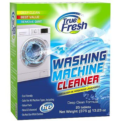 True Fresh Washing Machine Cleaner Tablets, 25 Solid Deep Cleaning Tablet, Finally Clean All Washer Machines Including HE Front Loader Top Load