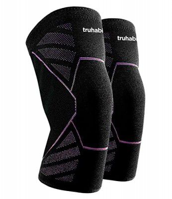 Truhabit Nylon Knee Caps For Women (Large) Advanced Compression&Anti-Slip Knee Support For Women;Knee Support (1 Pair)