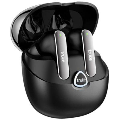 truke Buds F1 Ultra True Wireless Earbuds Spatial Audio Experience, 60H Playtime, Crystal-Clear Calls, Fast Charging, Bluetooth 5.3, Noise Cancellation, Gaming Mode, 1Yr Warranty (Black)