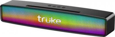 truke ThunderBar with 6hrs Playtime, Dual 52mm Speaker Driver, RGB LEDs,Portable 16 W Bluetooth Soundbar  (Black, Stereo Channel)