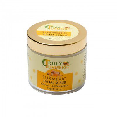 Truly Turmeric Facial Scrub with Natural extracts of Turmeric and Walnut Shell Powder | Revitalizing Tan Removal Scrub, 100 g | Scrub for Men and Women