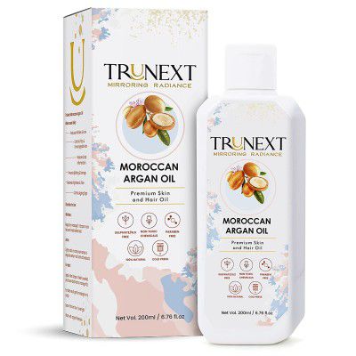 TRUNEXT 100% PURE & NATURAL MOROCCAN ARGAN OIL FOR HAIR GROWTH, FACE & NAILS, 200 ML