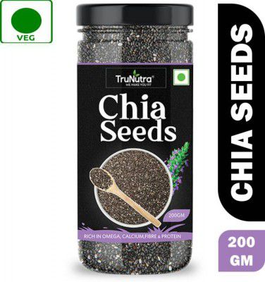 TruNutra Raw Unroasted Chia Seeds with Omega 3 and Zinc for health benefits Chia Seeds  (200 g)