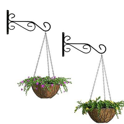 TrustBasket Evander Wall Bracket for Hanging Plants (Pack of 2) Wall Shelf Brackets Plant Hangers