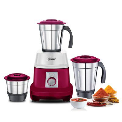 TTK Prestige Limited Orion Mixer Grinder 500 Watts, 3 Jars (1200ml, 1000ml, 500ml) (Red)