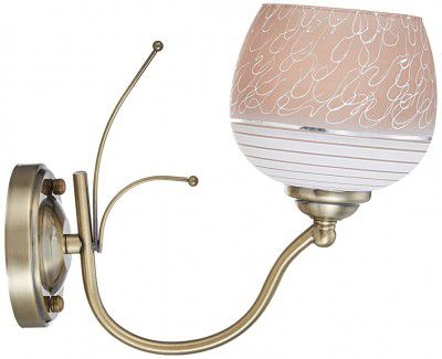 tu casa Antique Brass Finish Metal & Glass 1 Light Wall BracketSL5078 (Bulb not Included)