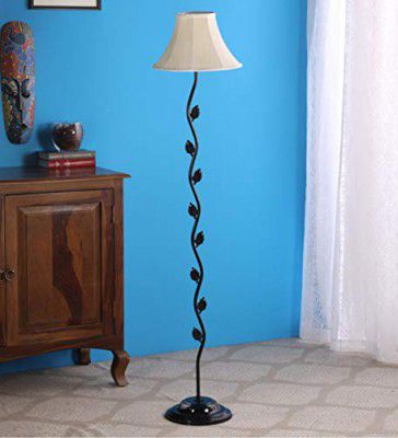 tu casa Cotton Shade Floor Lamp with Metal Base - Holder Type b-22 (Off White, Bulb not Included)