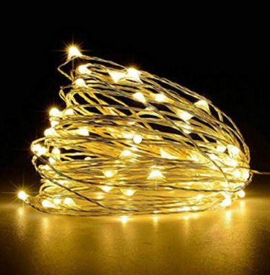 tu casa DW-440-USB-Led Copper Fairy Light, Waterproof(10 MTRS-100 Bulbs) Nickel Finish -Warm White