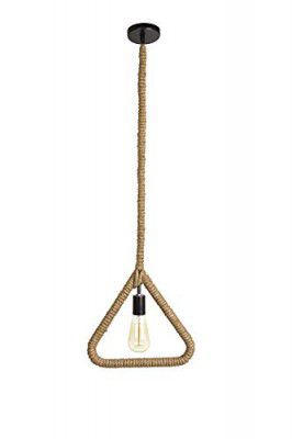 tu casa HG-02 Triangle Shape Pendent Light Type e-27 Size Jute Rope Holder (12x1x38", Brown, 220W)