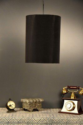 Tu Casa HG-31 blk cylendrical Fabric pendent Light Poly Cotton Holder Type e-27 Size 12x9x32-(Bulb not Included)