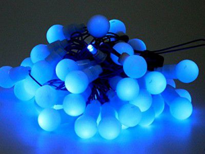 Tu Casa Led Ball String Light-Set of 3 (5m, Gloss Plastic, Blue)