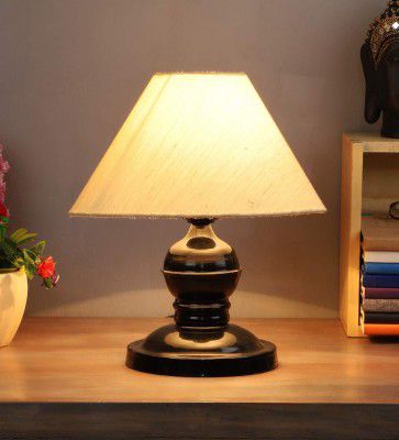 Tu Casa LG-200 - Black Metal Table Lamp with Cotton Fabric Conical Shape