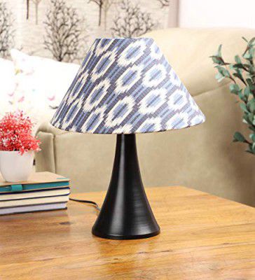 Tu Casa-TC-57.-.Height-12.-.Ikat printShade.-.with Metal Base Table Lamp (B-22 - Brass Holder-Bulb NOT Included).-Bed Switch-Not Included