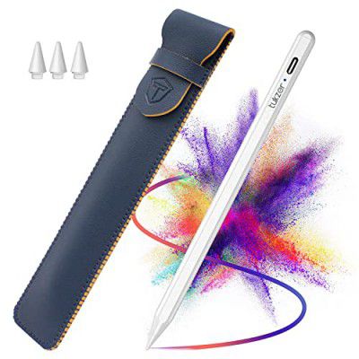 Tukzer Active Stylus Pen iPad Pencil | Palm Rejection, Tilt Sensor, High Precision| Compatible only with iPad 2018 Onwards iPad(6/7/8/9/10) Air(3/4/5) Pro11(1/2/3/4) Pro12.9 (3/4/5/6) Mini(6/5) White