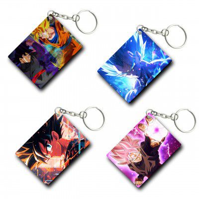 TULOSTA Premium (Pack of 4) Anime Printed Keychain For Bike, Scooty, Car, Acrylic Keyholder