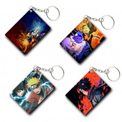 TULOSTA Premium (Pack of 4) Anime Printed Keychain For Bike, Scooty, Car, Acrylic Keyholder