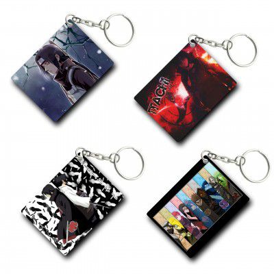 TULOSTA Premium (Pack of 4) Anime Printed Keychain For Bike, Scooty, Car, Acrylic Keyholder