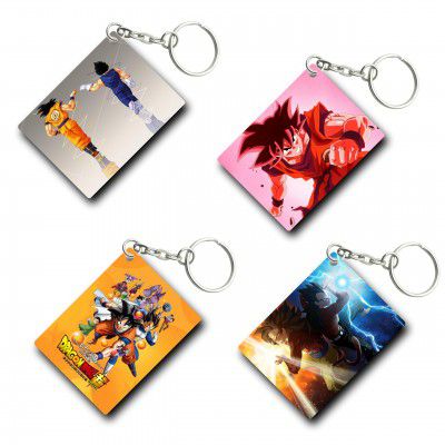 TULOSTA Premium (Pack of 4) Anime Printed Keychain For Bike, Scooty, Car, Acrylic Keyholder