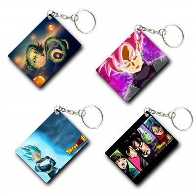 TULOSTA Premium (Pack of 4) Anime Printed Keychain For Bike, Scooty, Car, Acrylic Keyholder