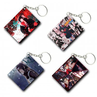 TULOSTA Premium (Pack of 4) Anime Printed Keychain For Bike, Scooty, Car, Acrylic Keyholder