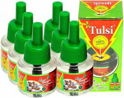 Tulsi 100% Natural Mosquito Liquid Vaporizer Refill Mosquito Vaporiser Refill (6 x 7.5 ml)