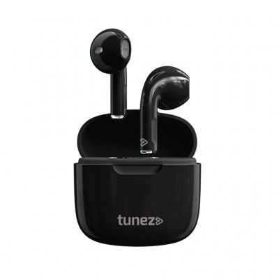 tunez Elements E11 True Wireless Earbuds with Bluetooth V5.1, 30 Hours Music Time, Smart Touch Controls,Voice Assistant and Water Resistant(Black)