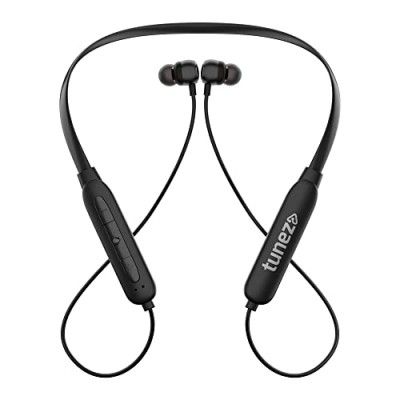 tunez Rhythm R13 in Ear Wireless Bluetooth Neckband Earphone with 10mm Drivers, Bluetooth Version V5.0+EDR, 30 Hours Playtime, Magnetic Earbuds, IPX4 Rated(Black)