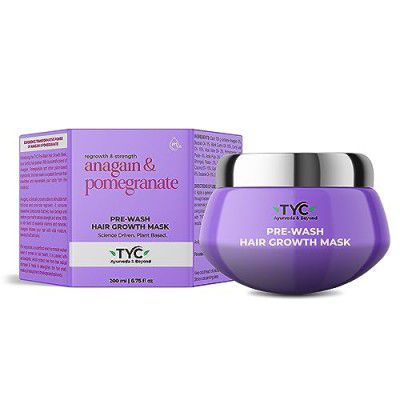 TYC-Trust Your Choice Prewash Hair Mask with 3% Anagain and Pomegranate - Nourishing, Volumizing, and Controls Hair Fall - 200ml for Men and Women (Pack of 1)