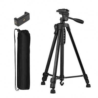 Tygot 3366 Aluminum Tripod (55-Inch), Universal Lightweight Tripod with Mobile Phone Holder Mount & Carry Bag for All Smart Phones, Gopro, Cameras