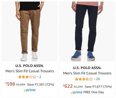 U.S. POLO ASSN. Mens Trousers up to 75% off